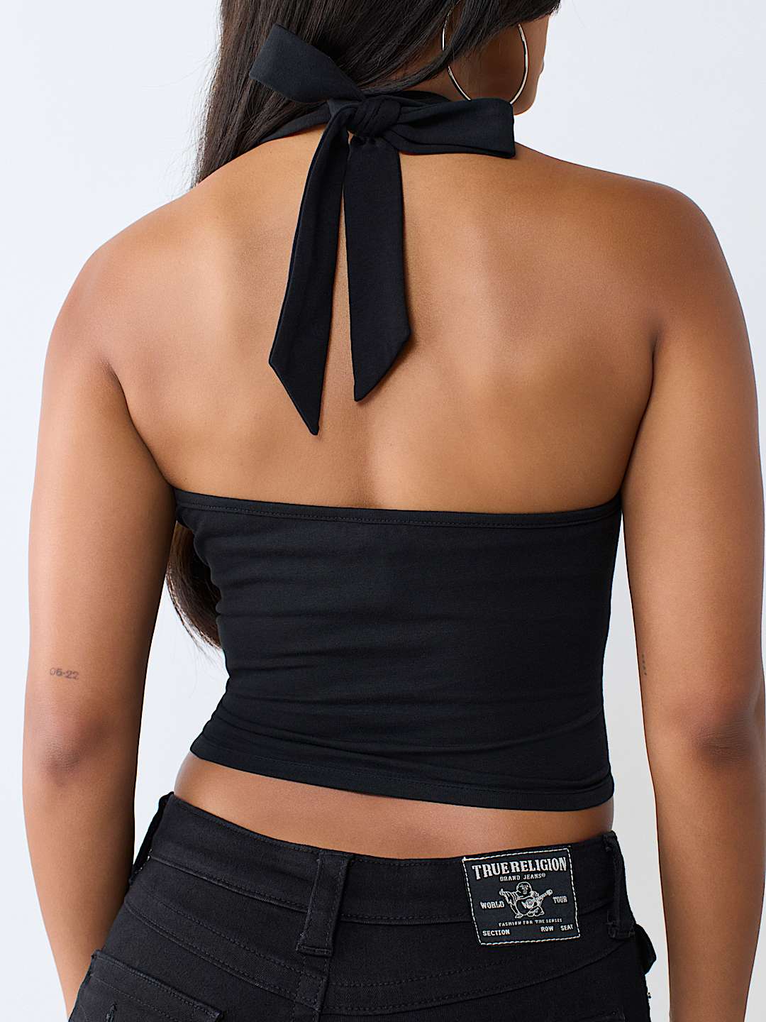 CRYSTAL LOGO HALTER TOP