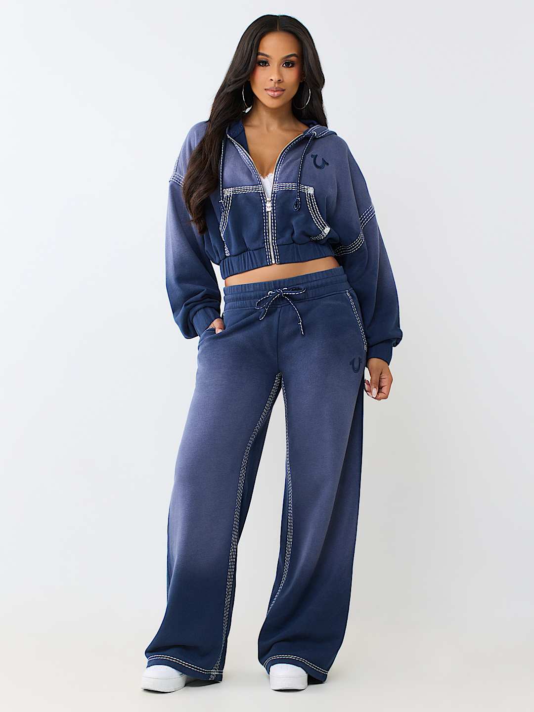 SUPER T WASHED RELAXED GIRLFRIEND ZIP HOODIE