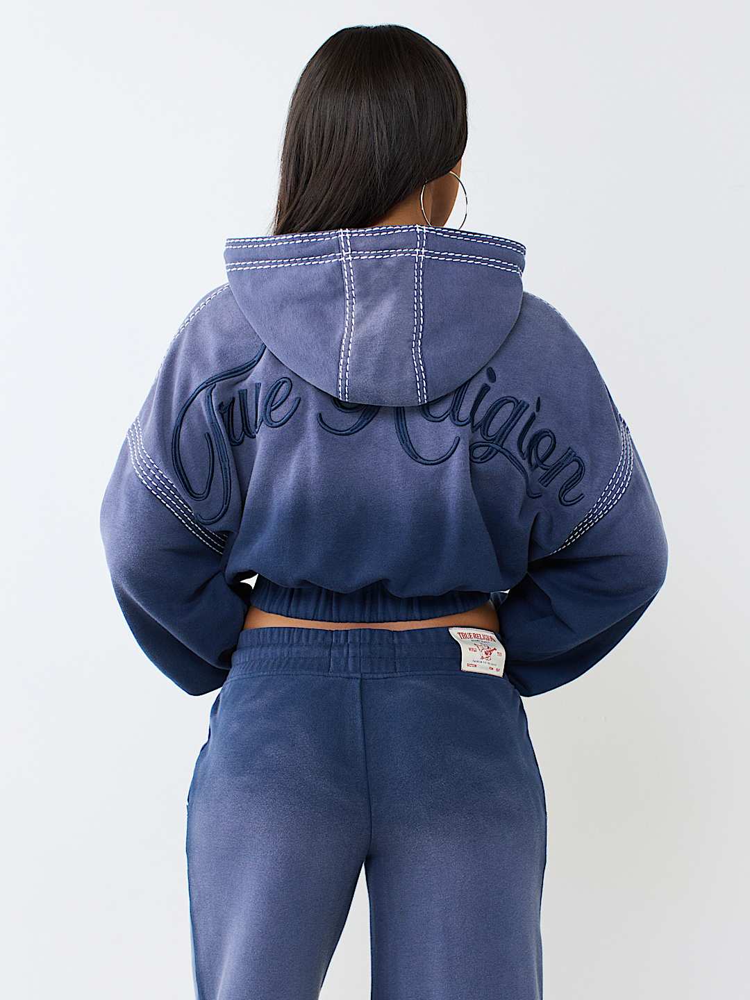 SUPER T WASHED RELAXED GIRLFRIEND ZIP HOODIE