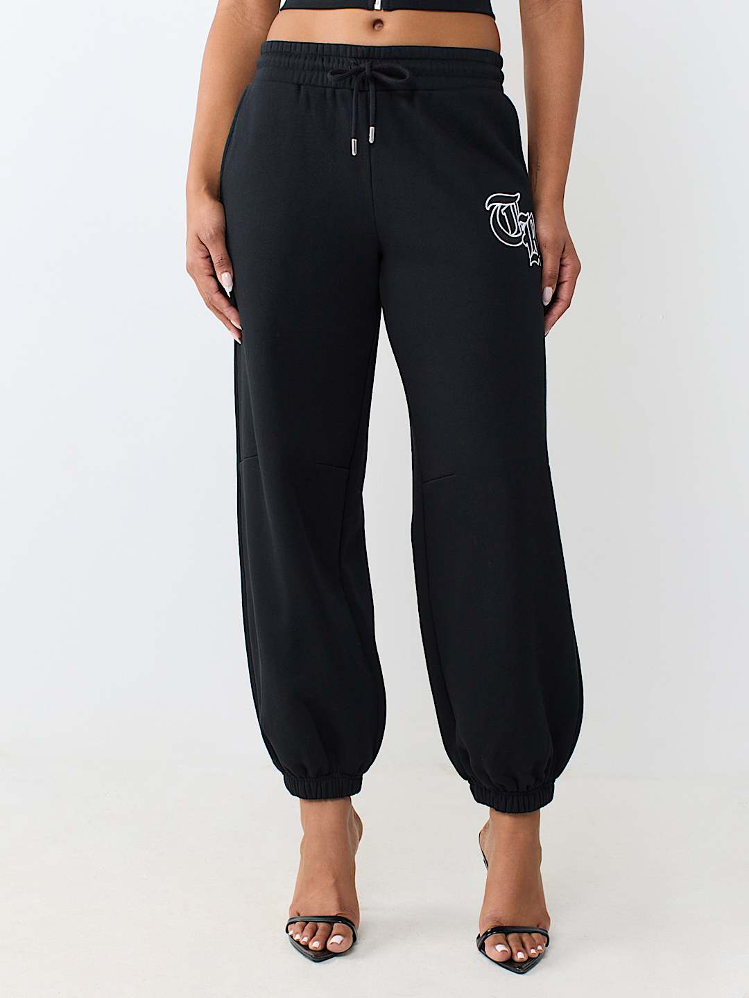 CONTRAST PANELED MID RISE BAGGY JOGGER