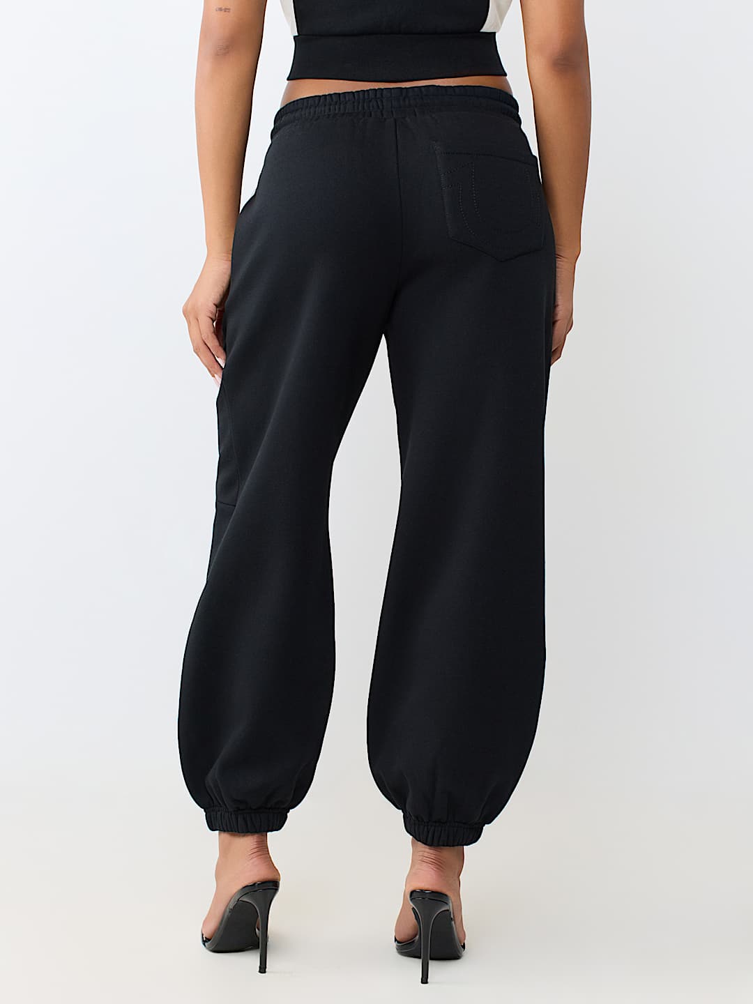 CONTRAST PANELED MID RISE BAGGY JOGGER