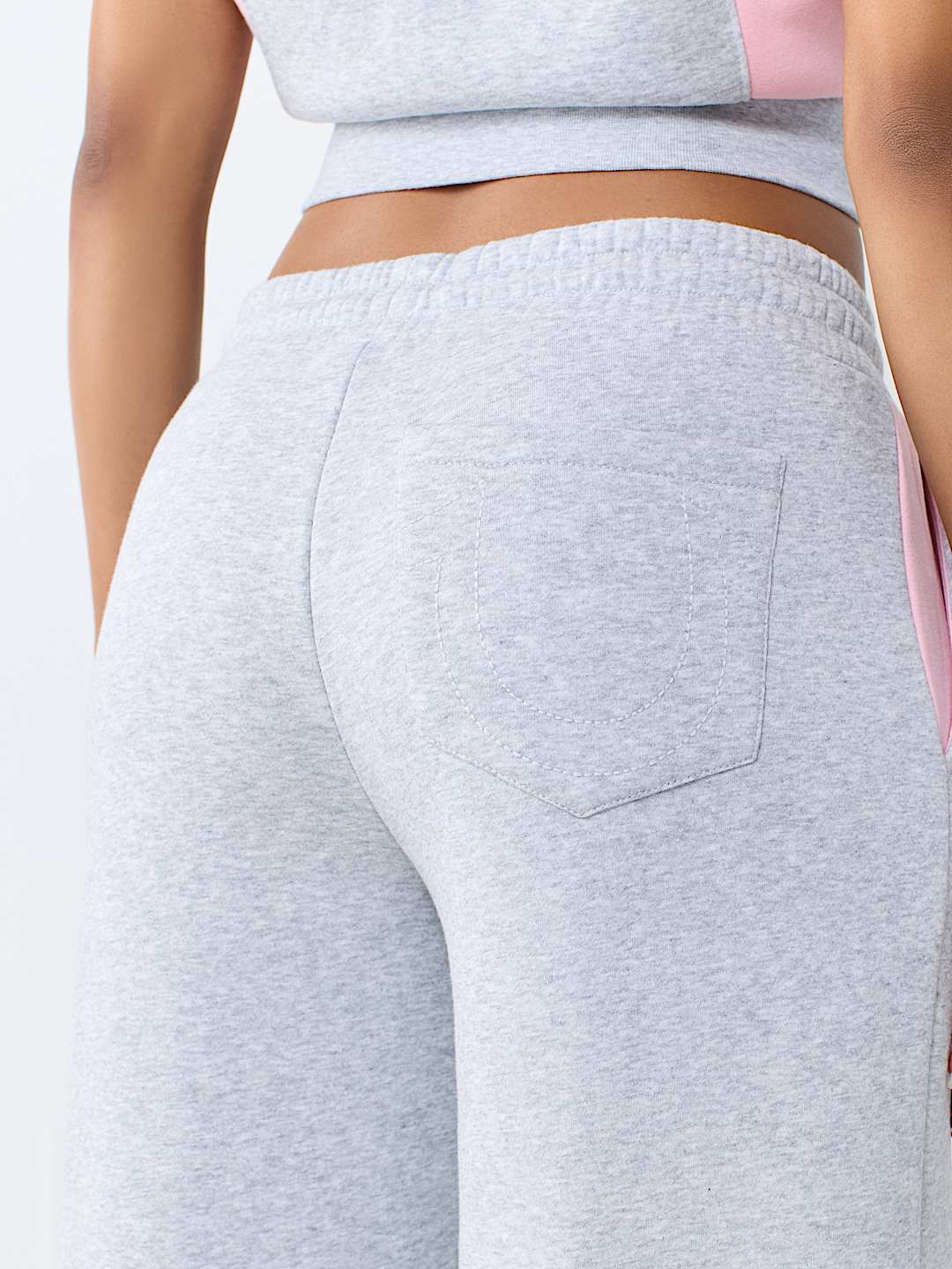 CONTRAST PANELED MID RISE BAGGY JOGGER