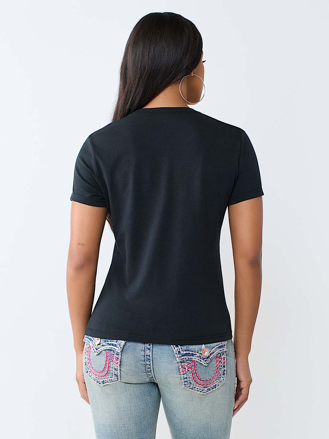 T-SHIRT RAS DU COU AVEC LOGO BOUDDHA ET CRISTAUX