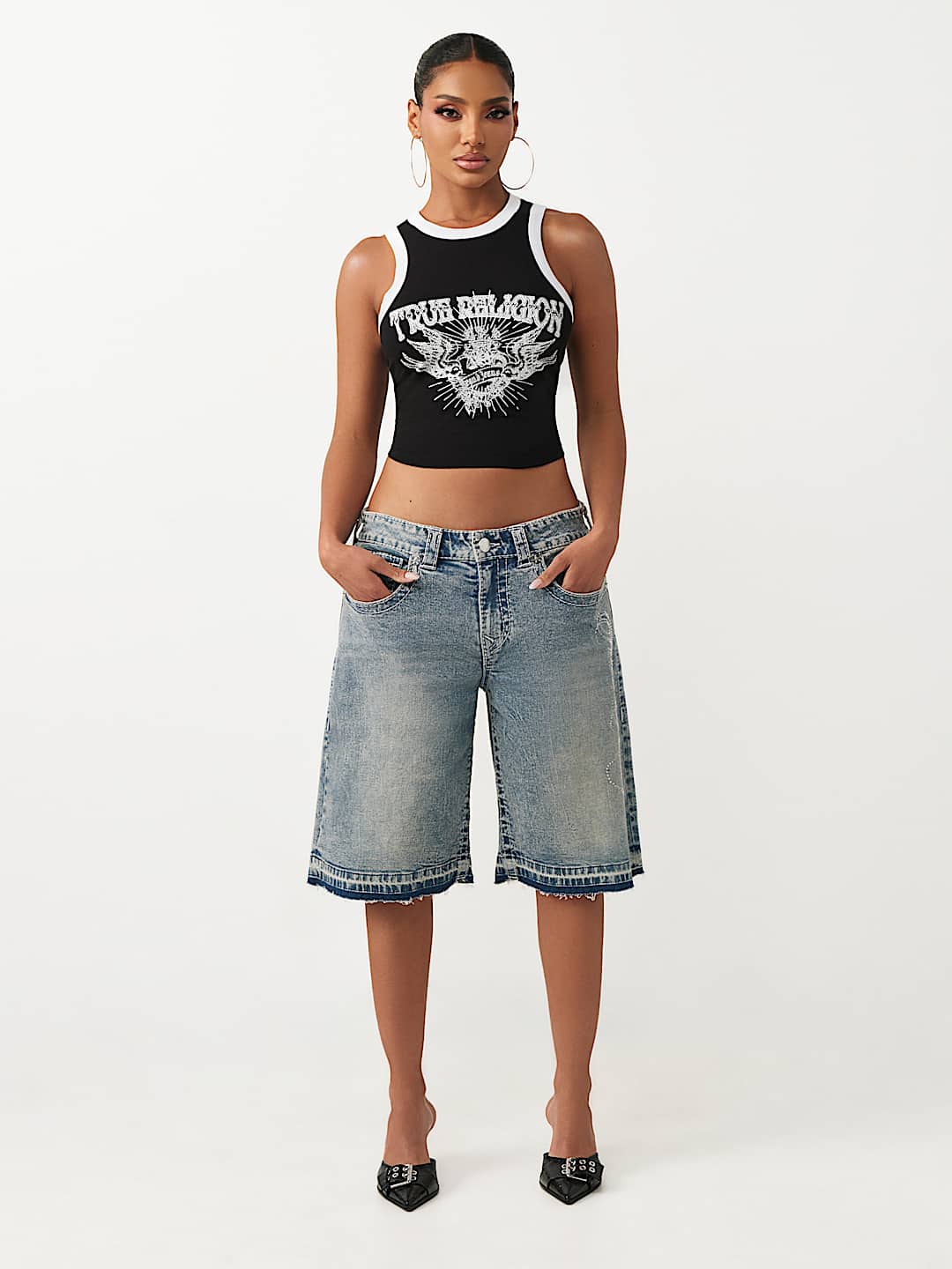 CAMISETA SIN MANGAS CON ESPALDA CRUZADA Y CRISTALES, image 3