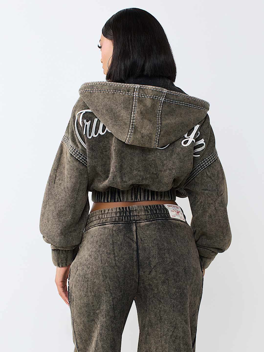 SUPER T WASHED RELAXED GIRLFRIEND ZIP HOODIE