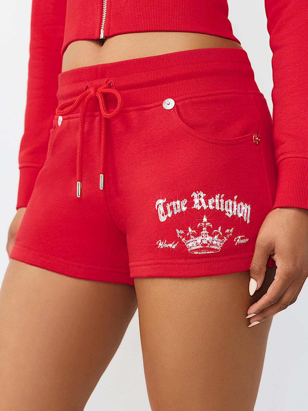 JOEY MID RISE CRYSTAL SWEATSHORT, image 1