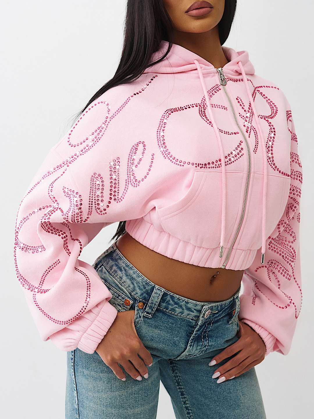 CRYSTAL ZIP UP HOODIE