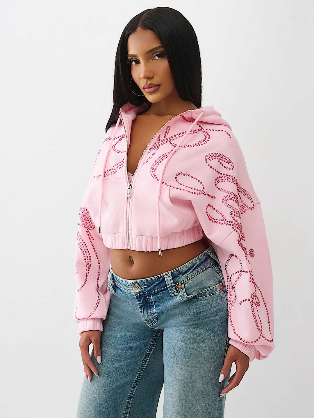 CRYSTAL ZIP UP HOODIE