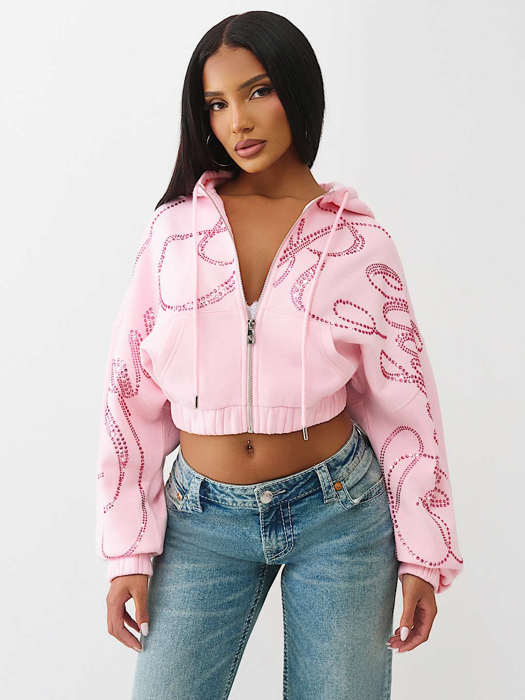CRYSTAL ZIP UP HOODIE