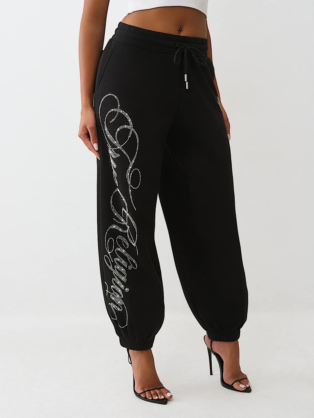 PANTALONES JOGGER HOLGADOS CON CRISTALES, image 1