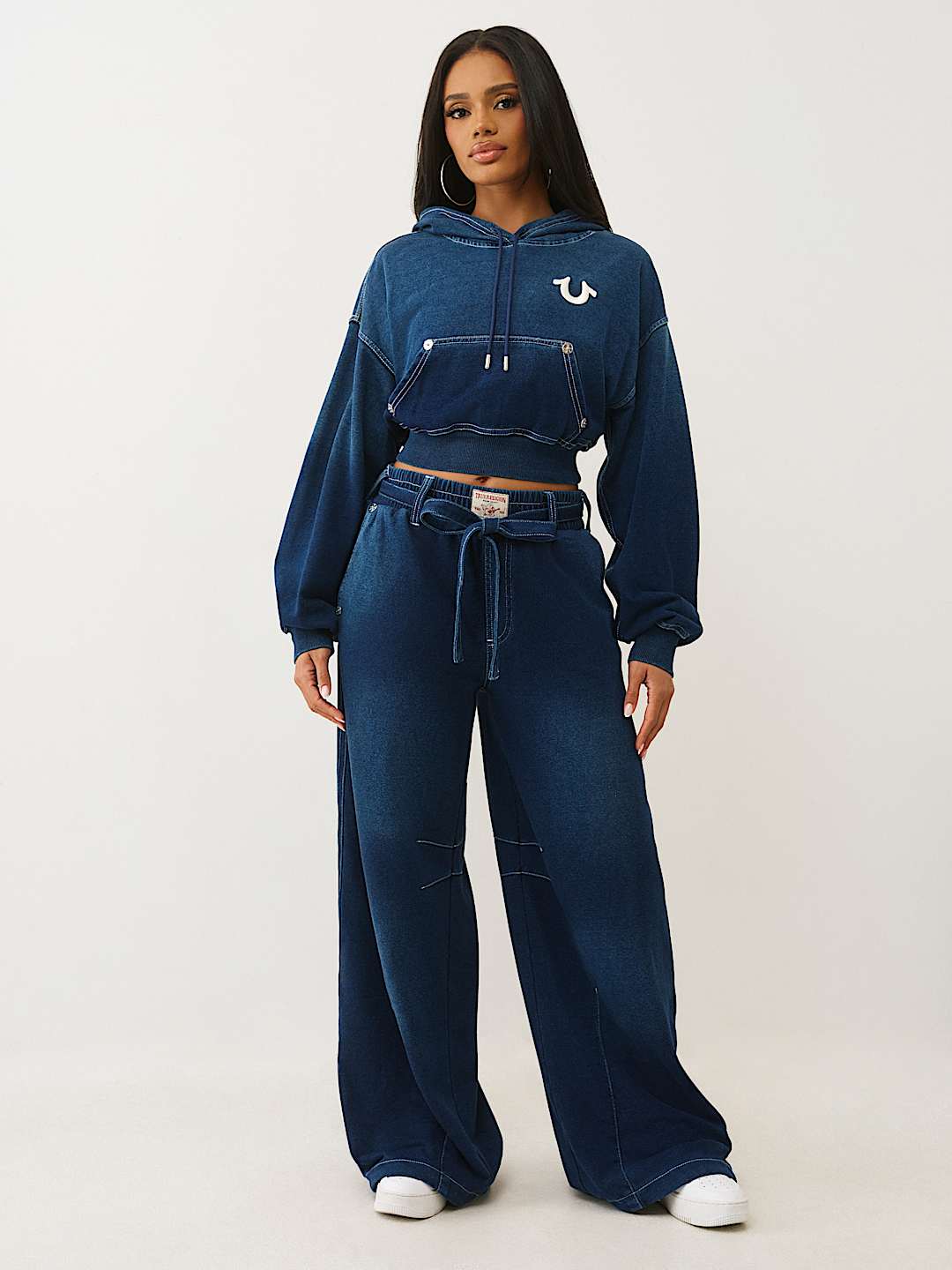 WASHED INDIGO PULLOVER HOODIE, image 3