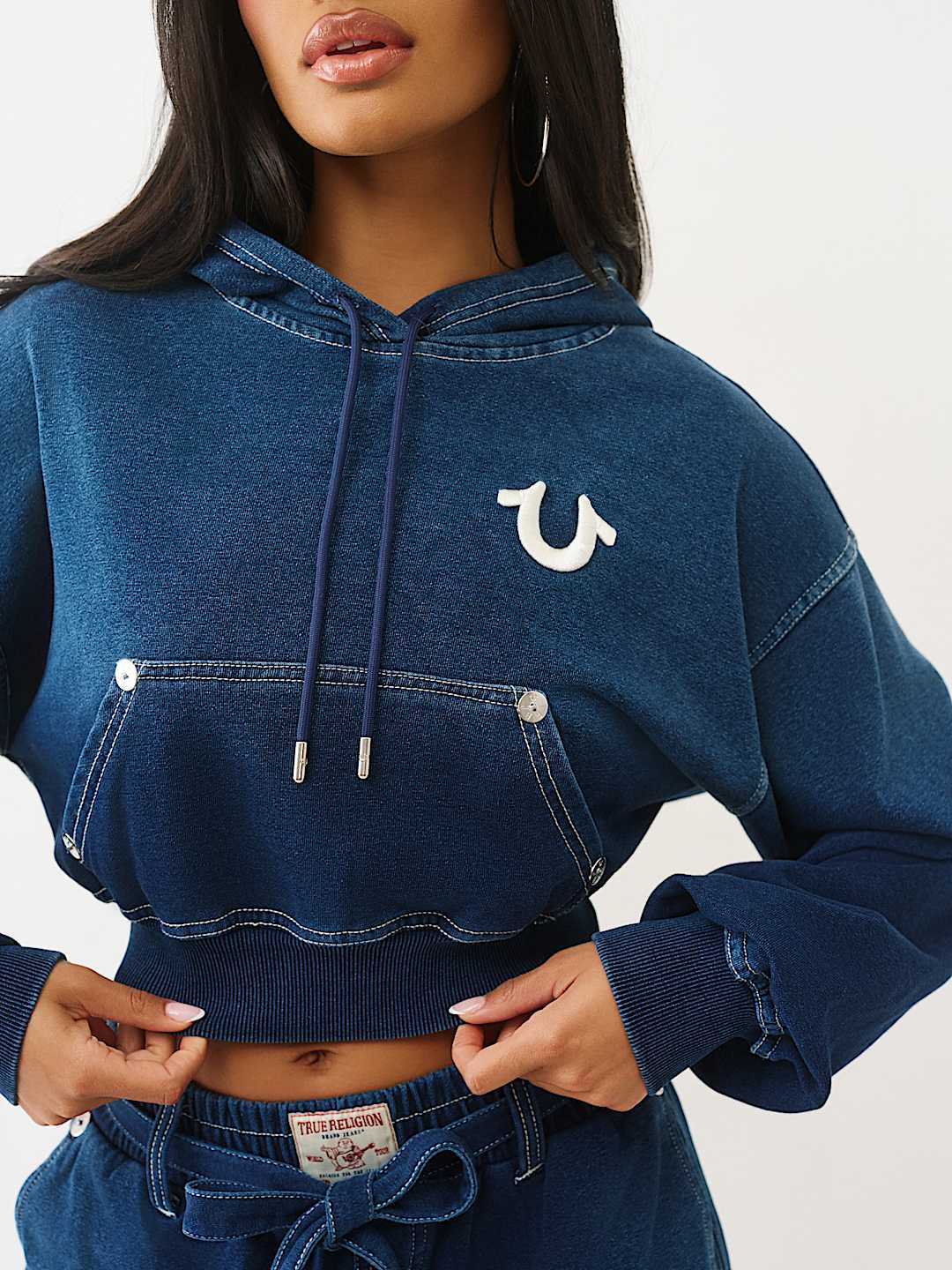 WASHED INDIGO PULLOVER HOODIE, image 5