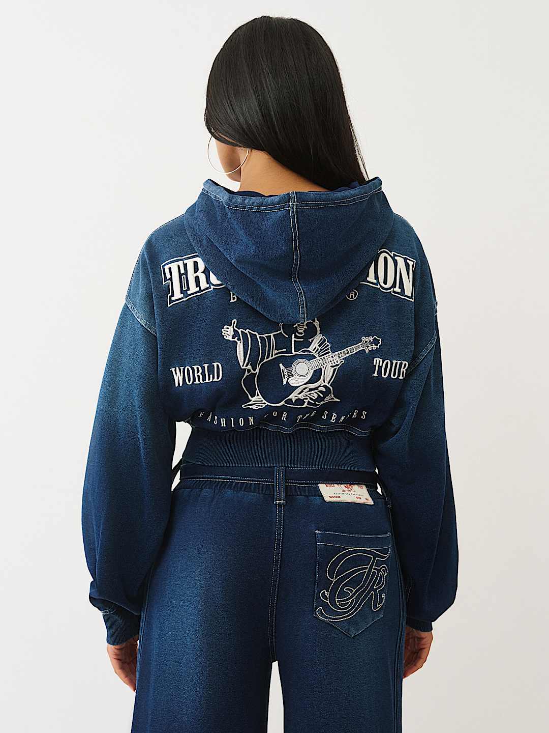 WASHED INDIGO PULLOVER HOODIE, image 6