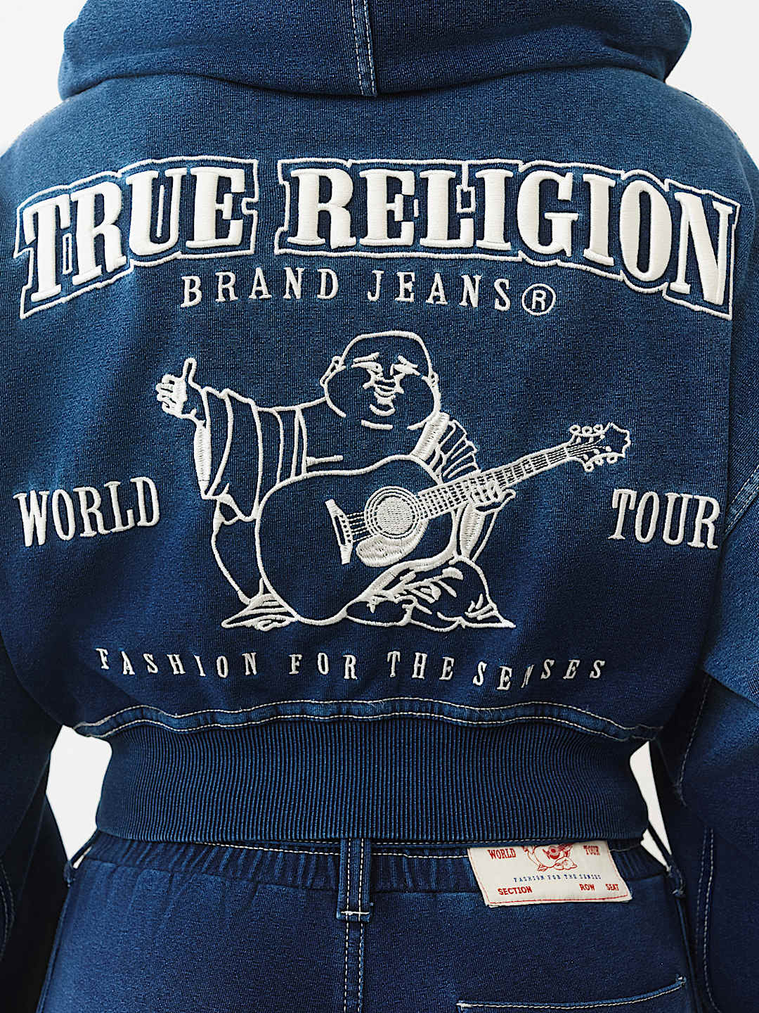 WASHED INDIGO PULLOVER HOODIE, image 1