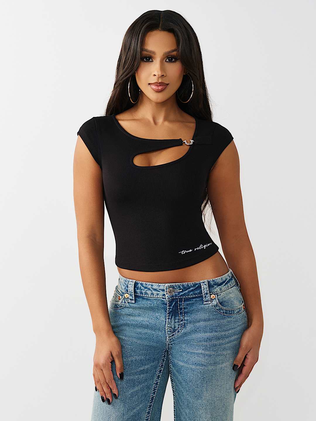 CRYSTAL HORSESHOE CUT-OUT TOP, image 2