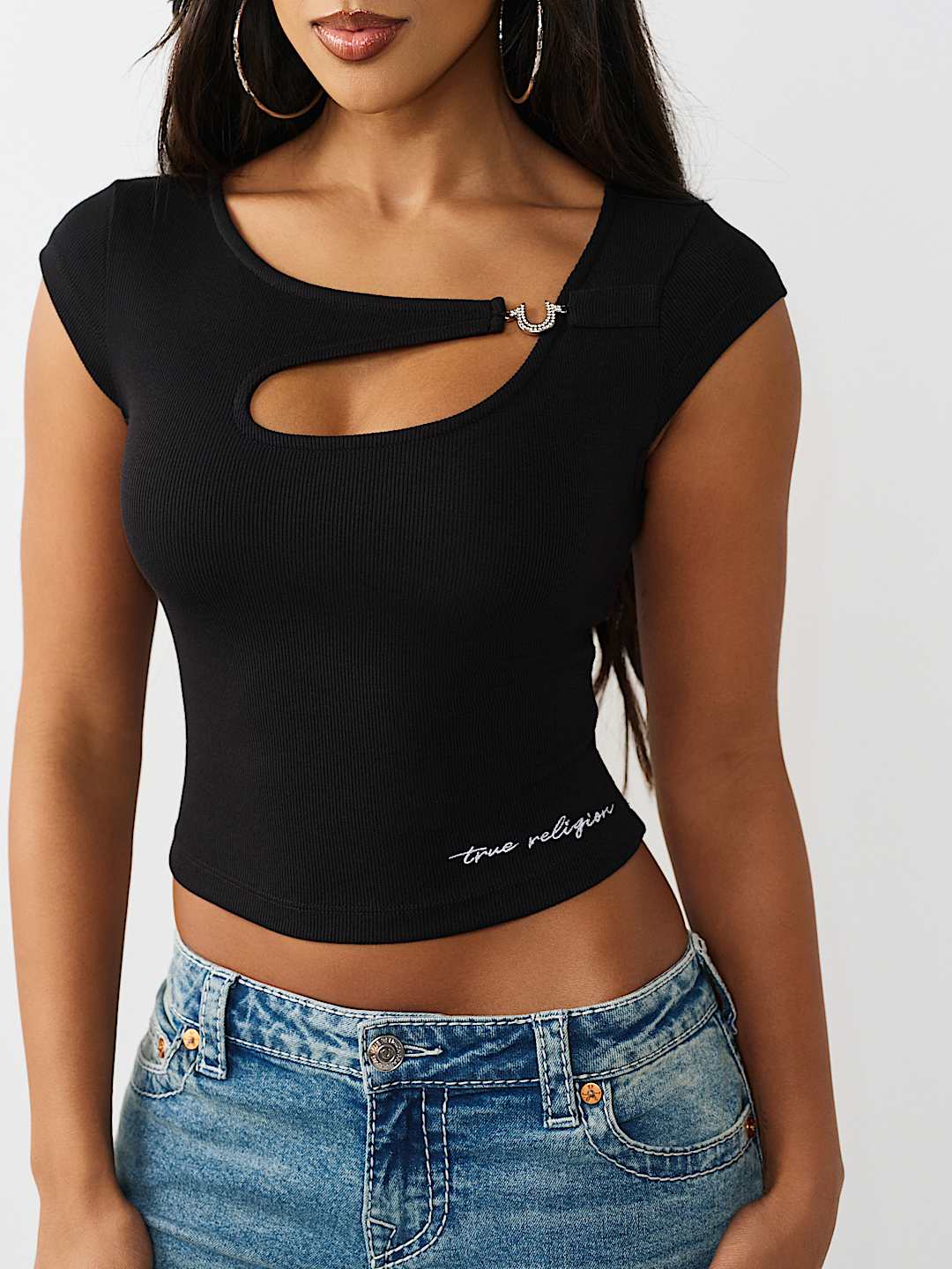 CRYSTAL HORSESHOE CUT-OUT TOP, image 1