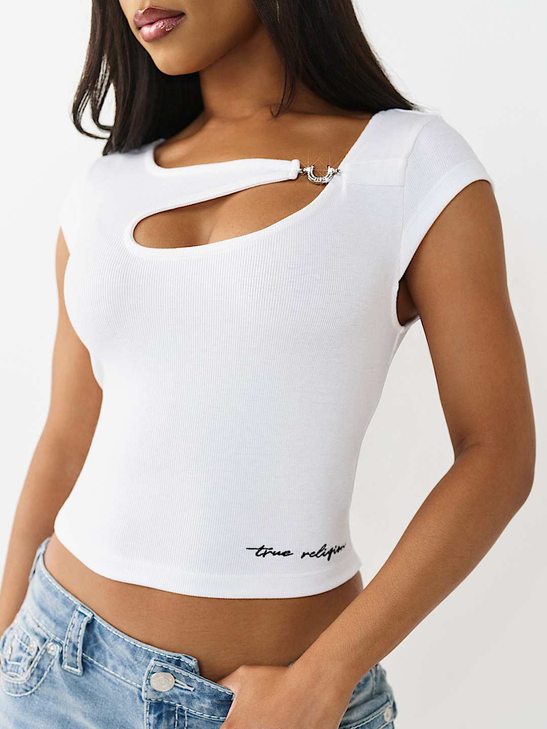 CRYSTAL HORSESHOE CUT-OUT TOP, image 1