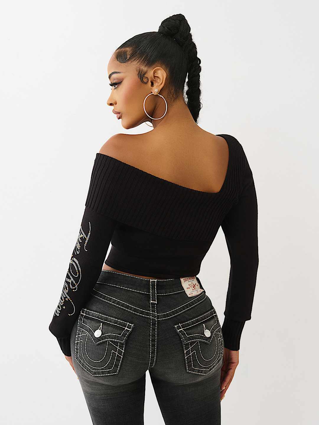 ASYMMETRICAL OFF-THE-SHOULDER SWEATER, image 5