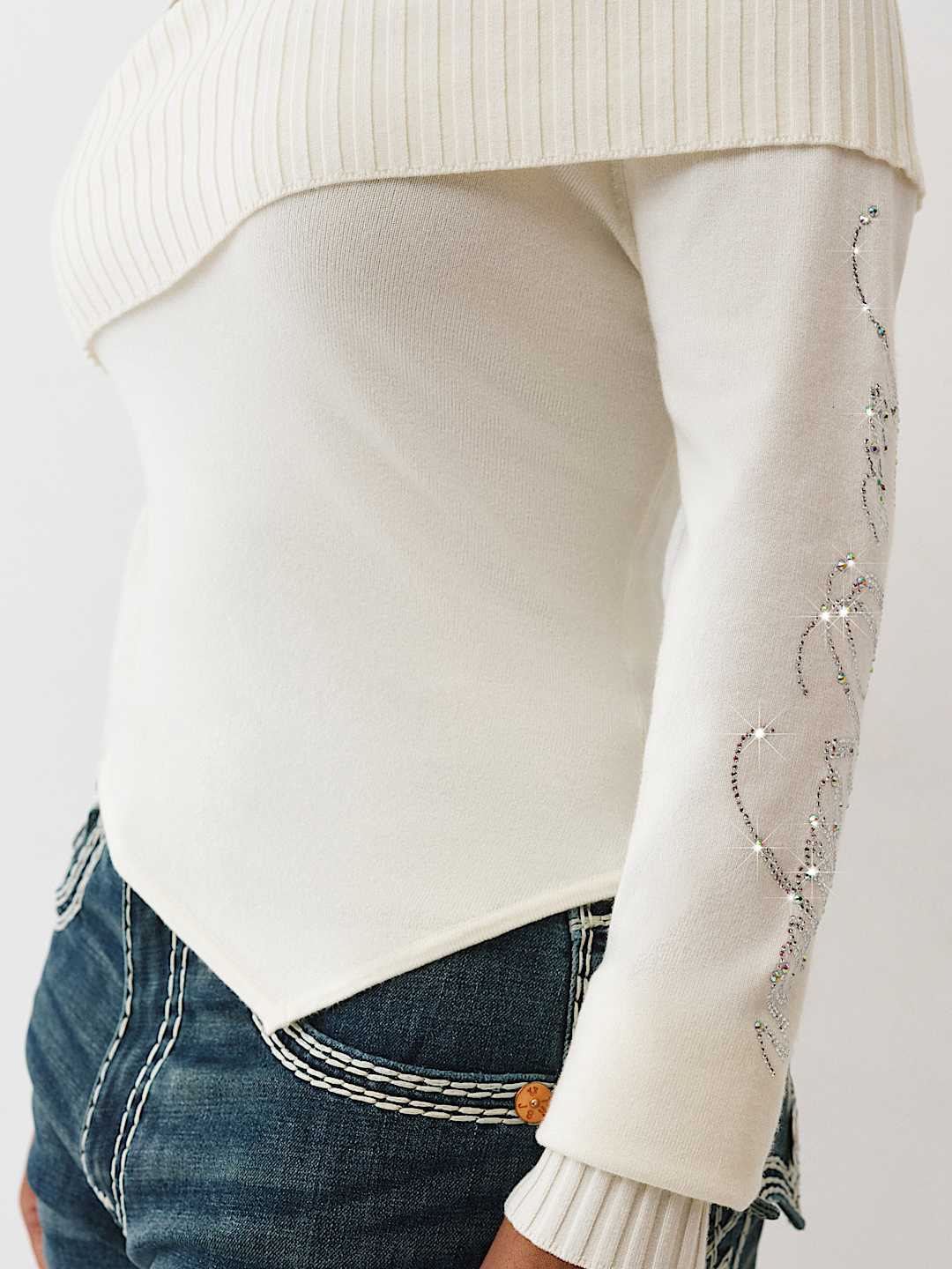 ASYMMETRICAL OFF-THE-SHOULDER SWEATER, image 6