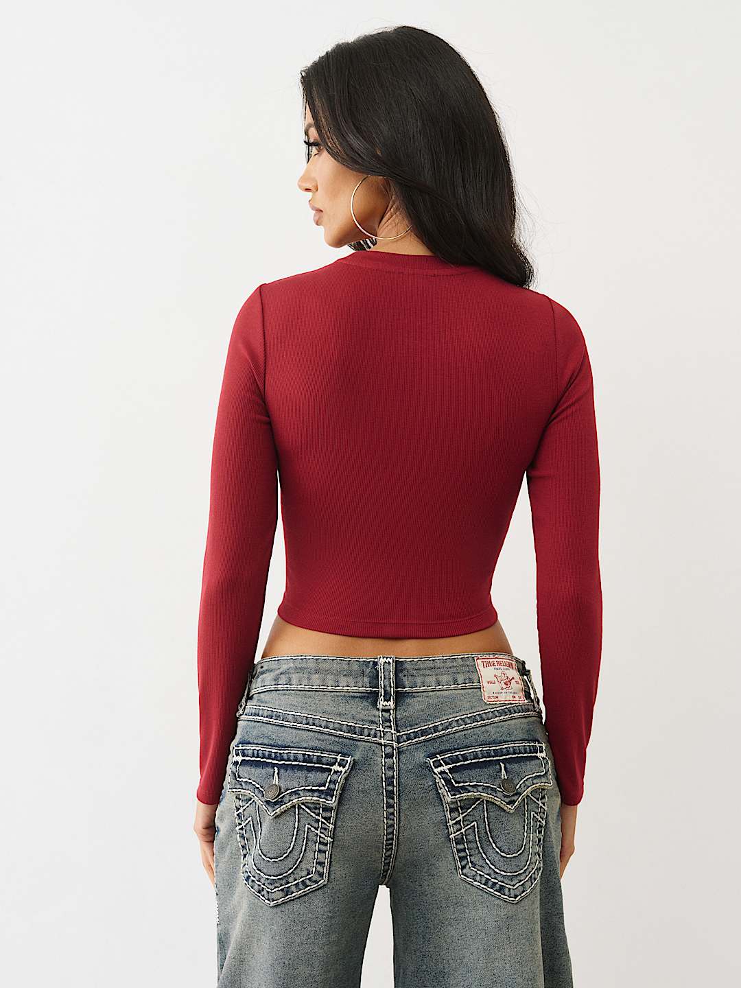 PRINTED BUDDHA LONG SLEEVE BABY TEE, image 5