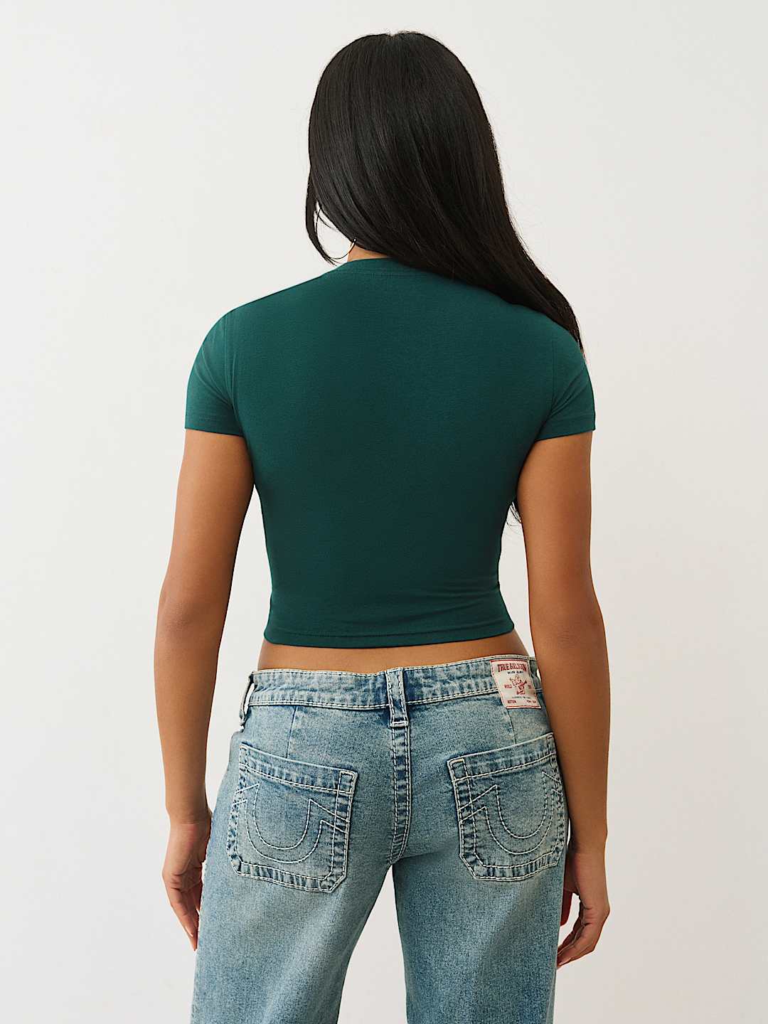 CRYSTAL WINGED LOGO BABY TEE, image 5