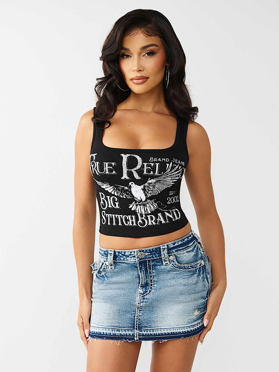 PRINTED RIBBED TANK TOP, image 2