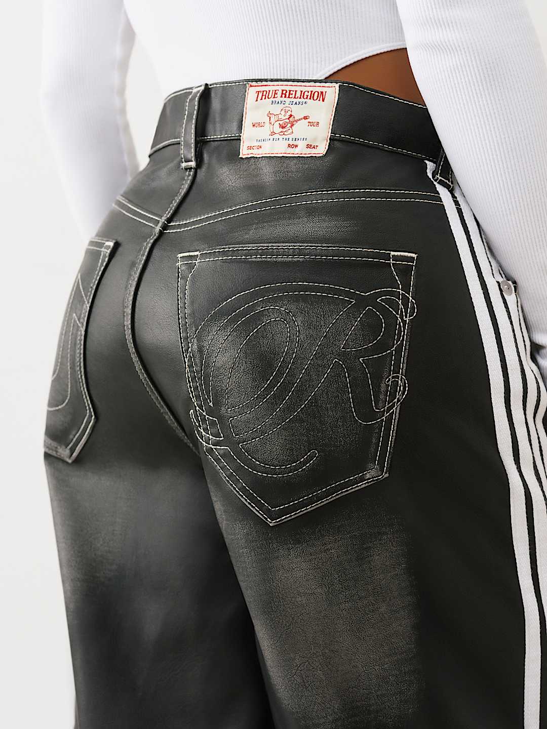 BAILEY FAUX LEATHER BARREL PANT, image 8