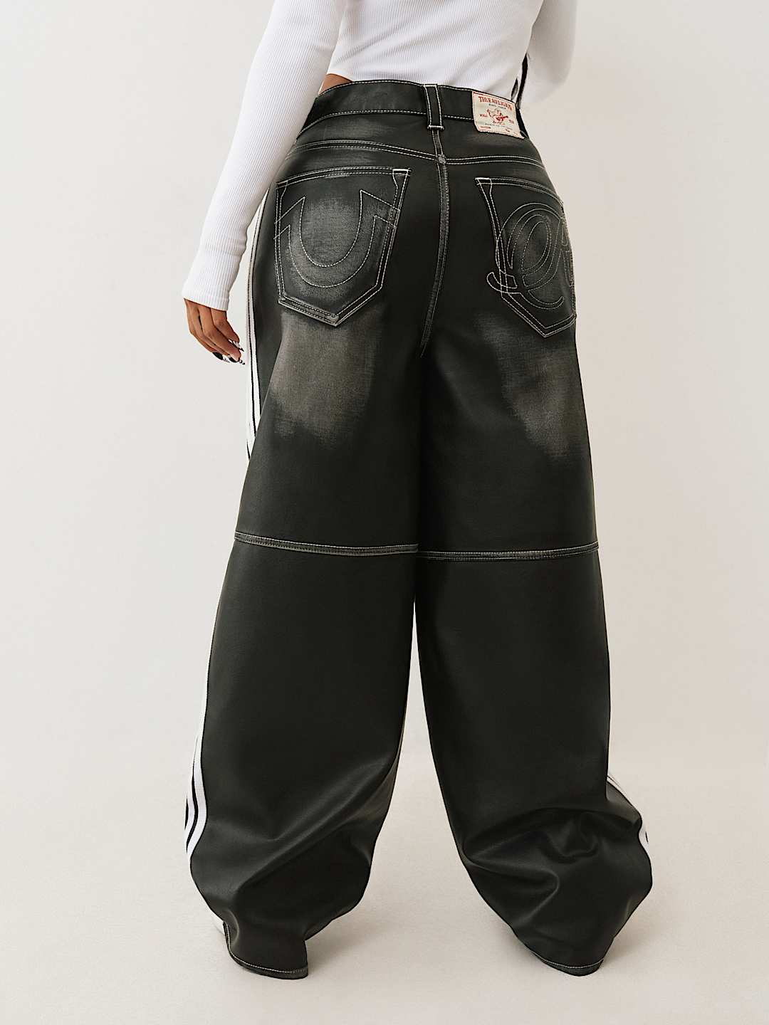 BAILEY FAUX LEATHER BARREL PANT, image 9