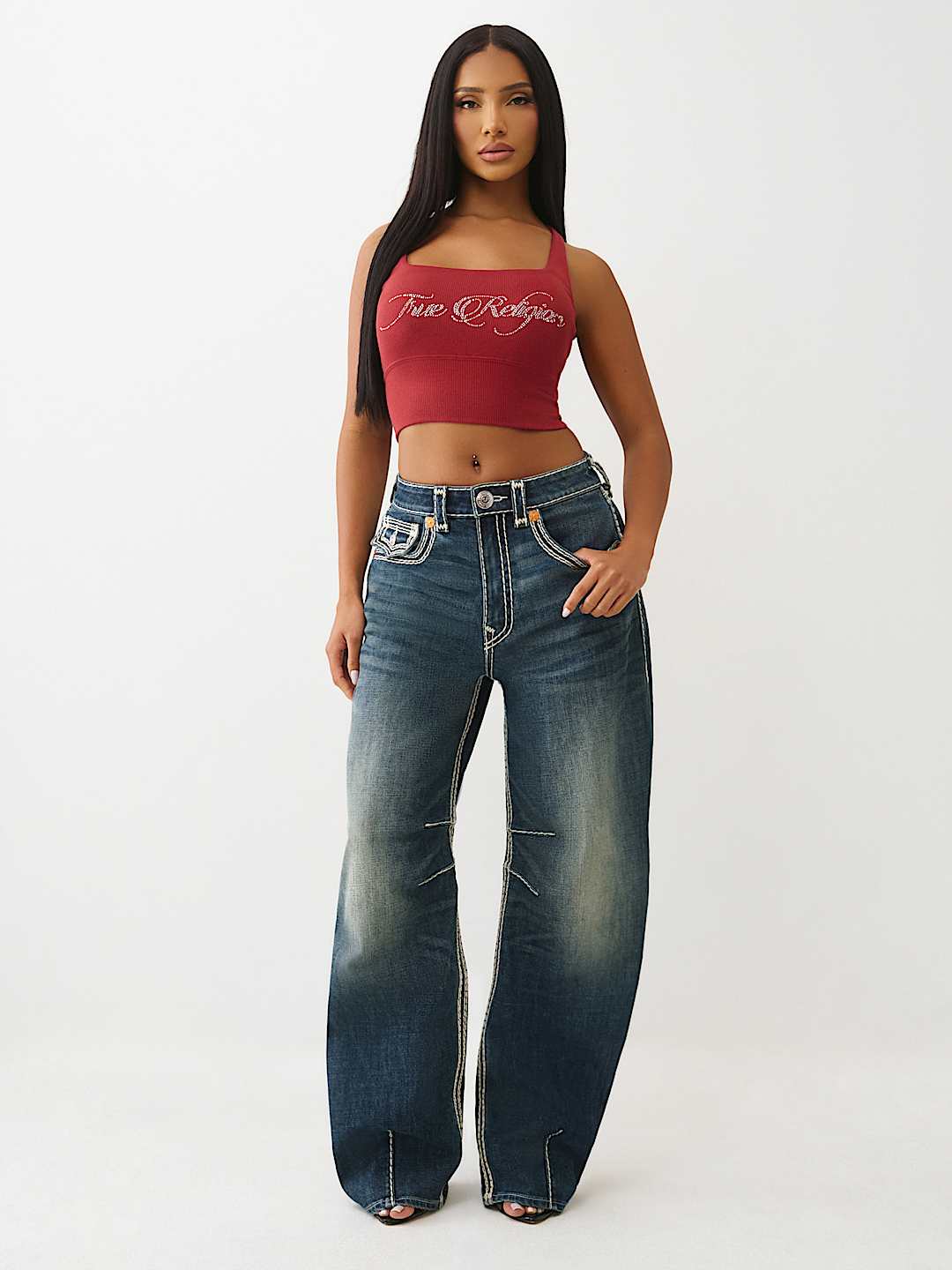 CROPPED STRAPPY RIBBED TANK, image 3