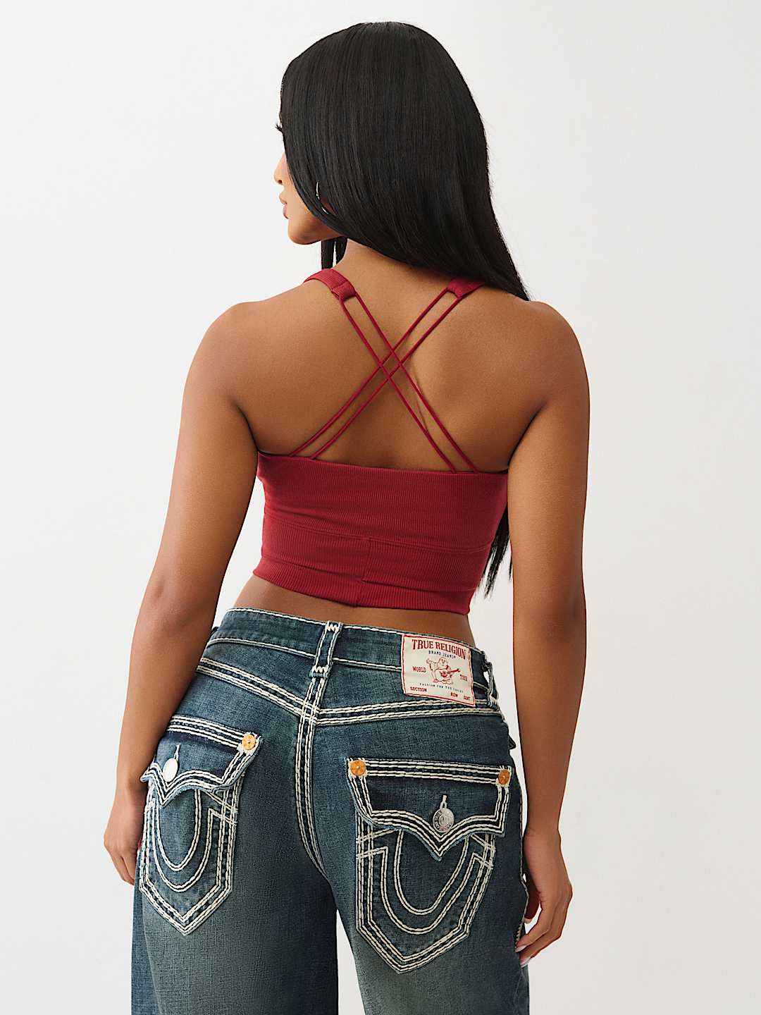 CROPPED STRAPPY RIBBED TANK, image 6
