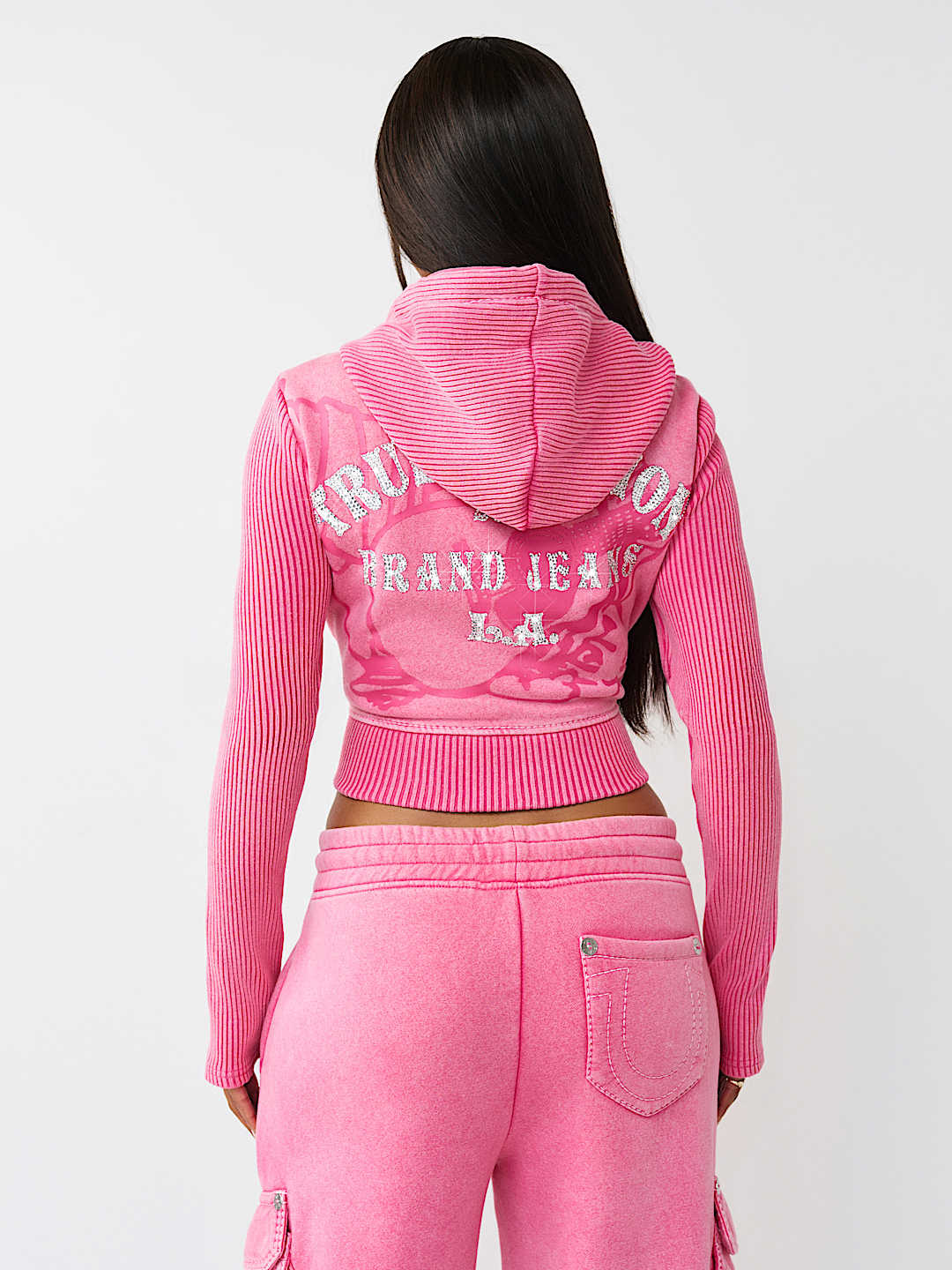 SUDADERA CORTA CON CAPUCHA Y CIERRE ACANALADA BIG&nbsp;T, image 6