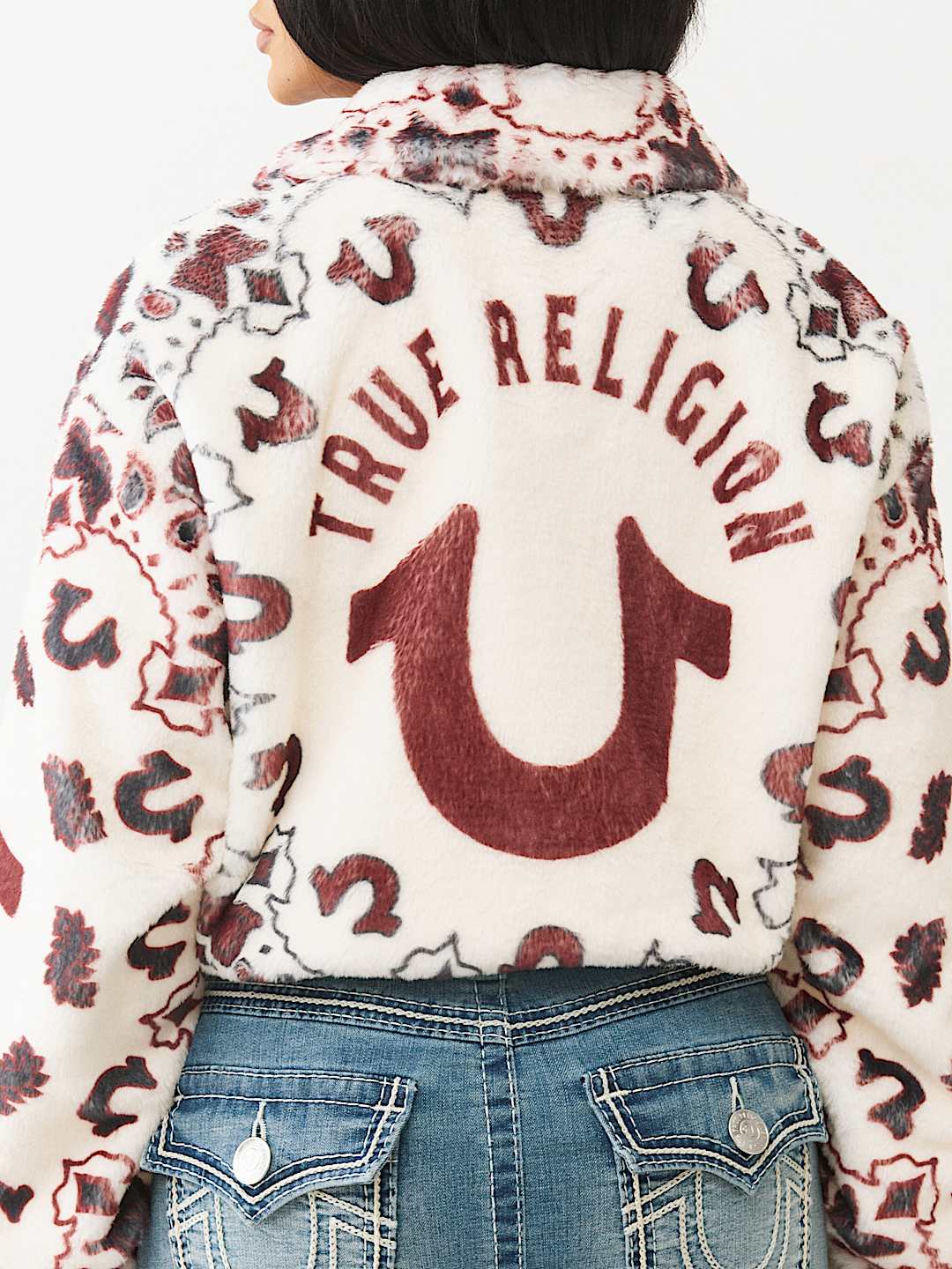 BANDANA PRINT FAUX FUR  JACKET, image 4