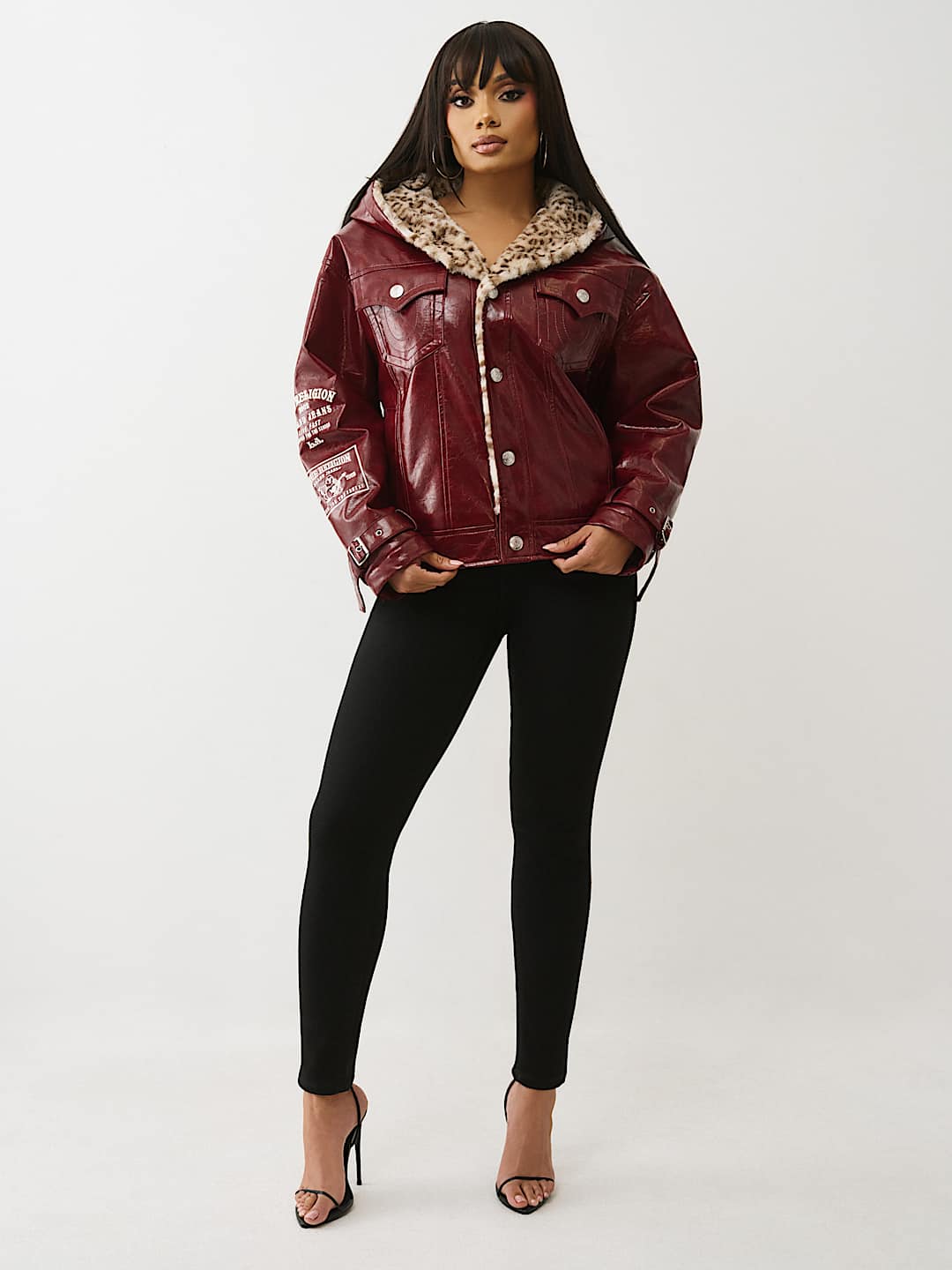OVERSIZED PATENT LEATHER JACKET - Biking Red | True Religion