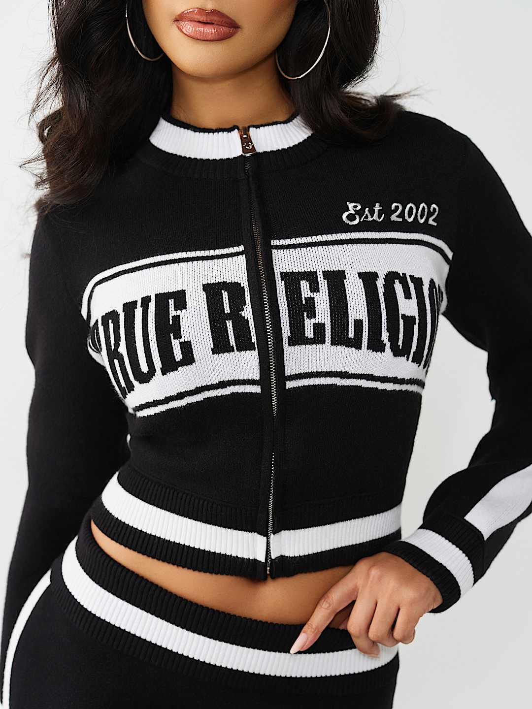 JACQUARD SHRUNKEN TRACK JACKET, image 2