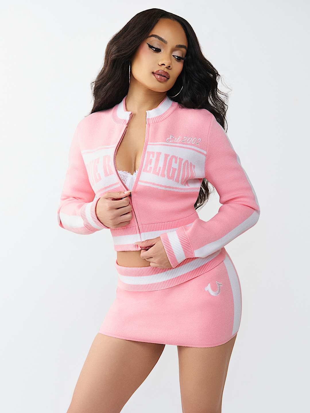 JACQUARD SHRUNKEN TRACK JACKET, image 2