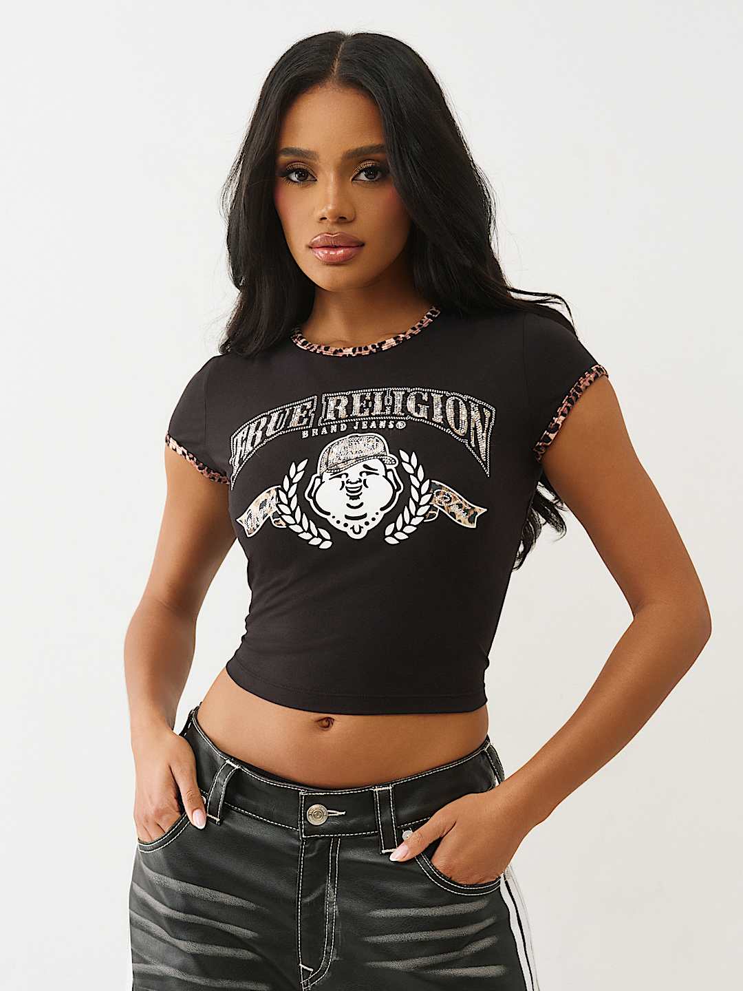 TRUE RELIGION X VON DUTCH CAP SLEEVE BABY TEE, image 2