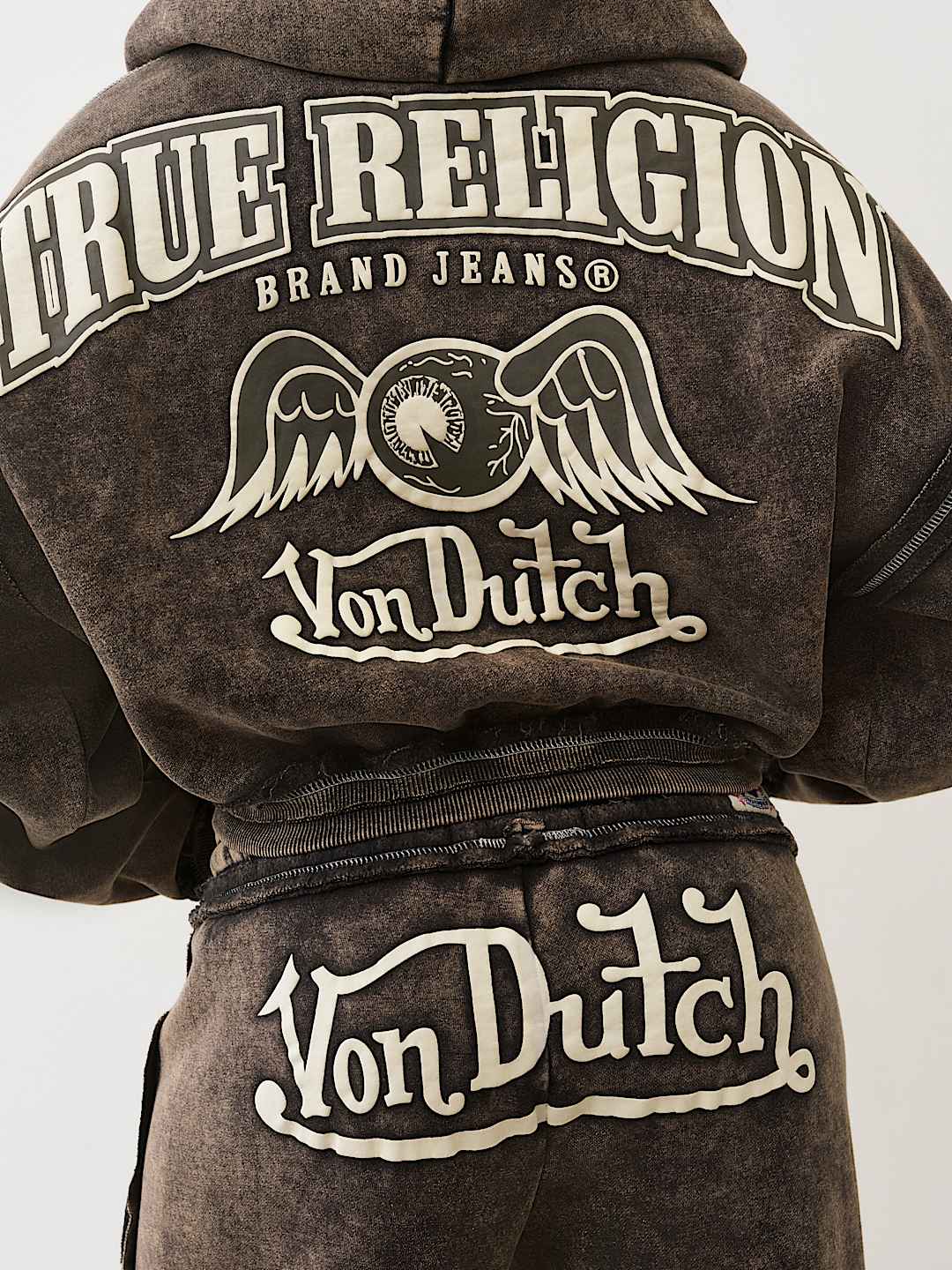 TRUE RELIGION X VON DUTCH WASHED GIRLFRIEND ZIP HOODIE