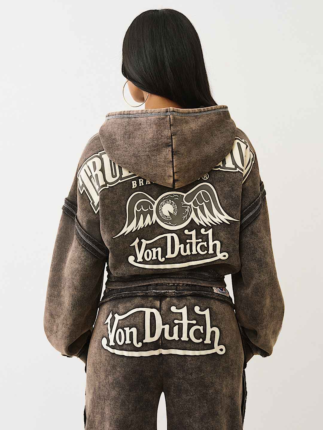 TRUE RELIGION X VON DUTCH WASHED GIRLFRIEND ZIP HOODIE
