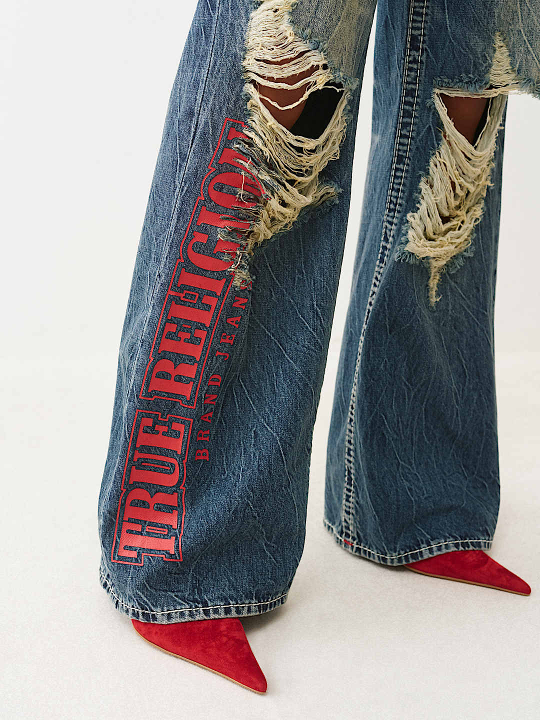 TRUE RELIGION X VON DUTCH BOBBI MID RISE BIG T BAGGY JEAN, image 8