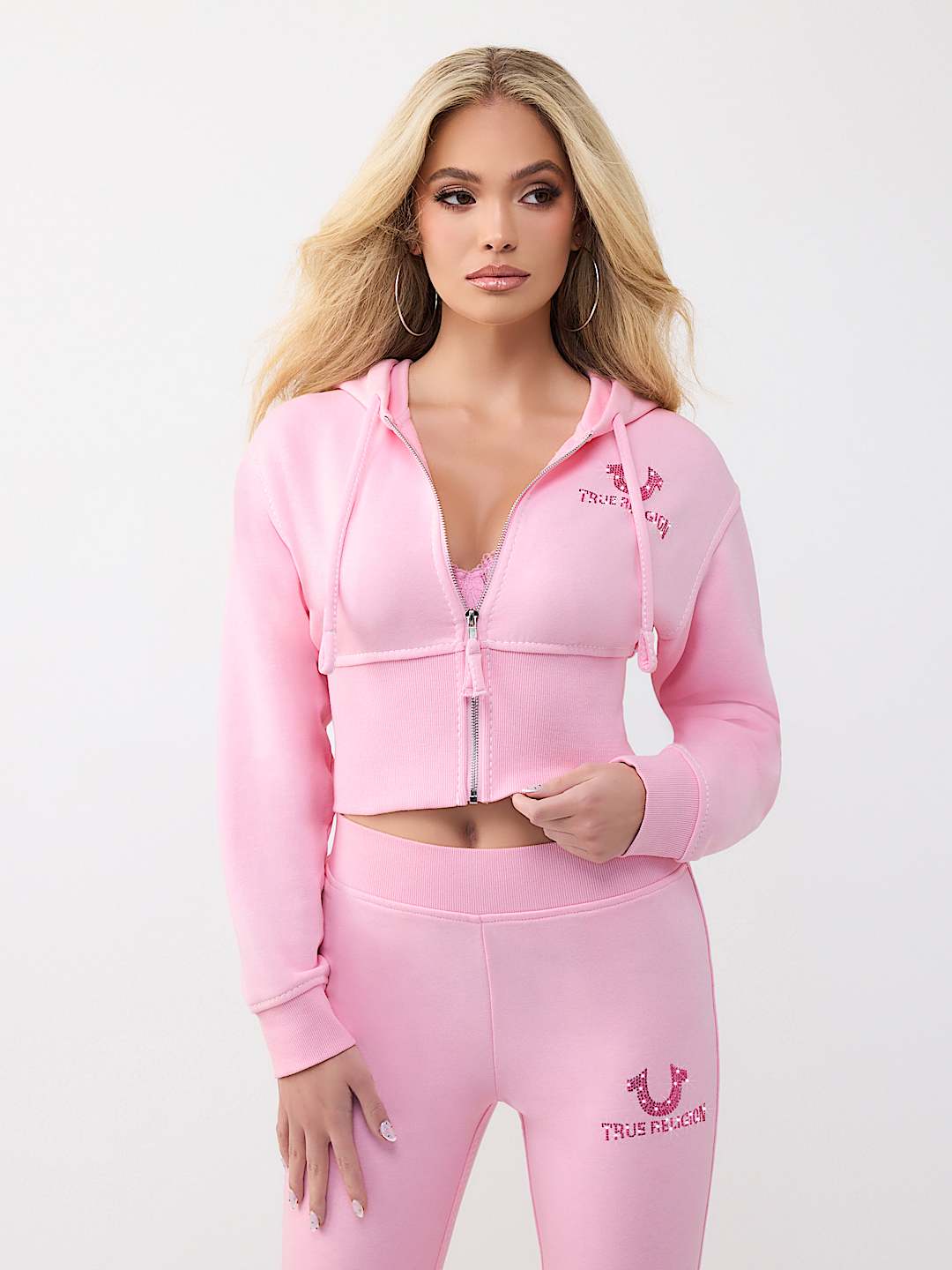 SUDADERA CON CAPUCHA Y CIERRE DE PRETINA ALTA BIG T, image 2