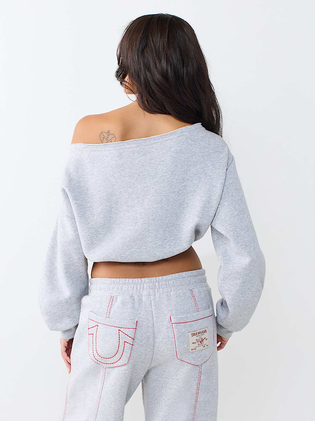 APPLIQU&Eacute; BUDDHA OFF-SHOULDER TOP