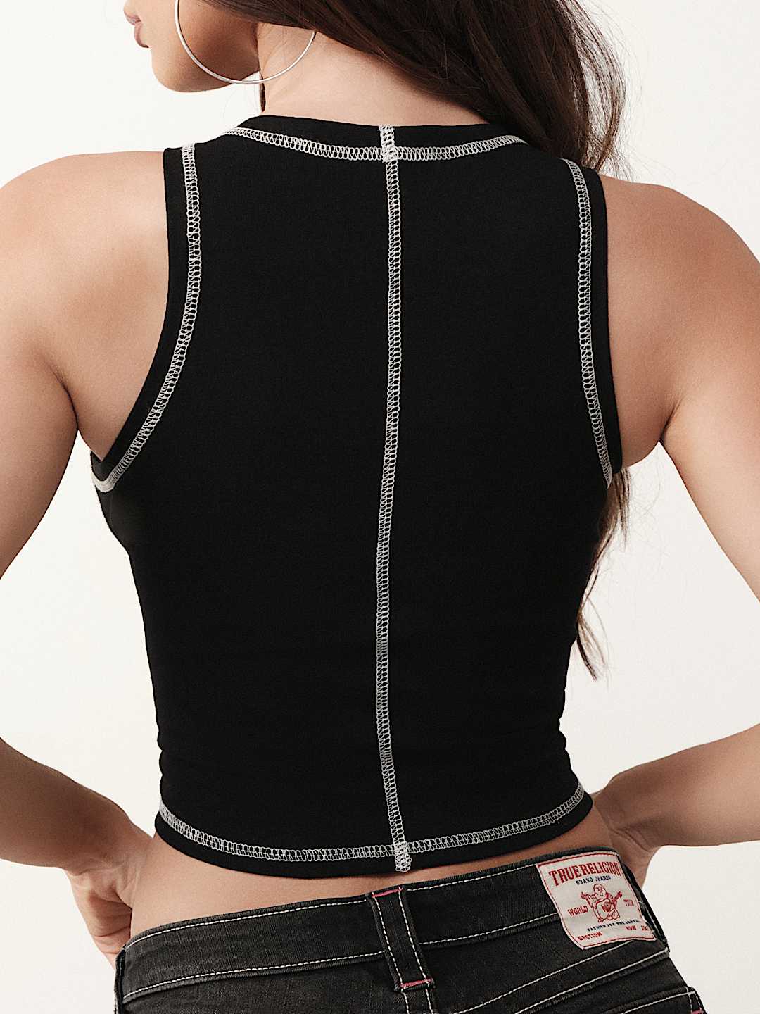 PRINTED BUDDHA SPLIT TOP, image 6