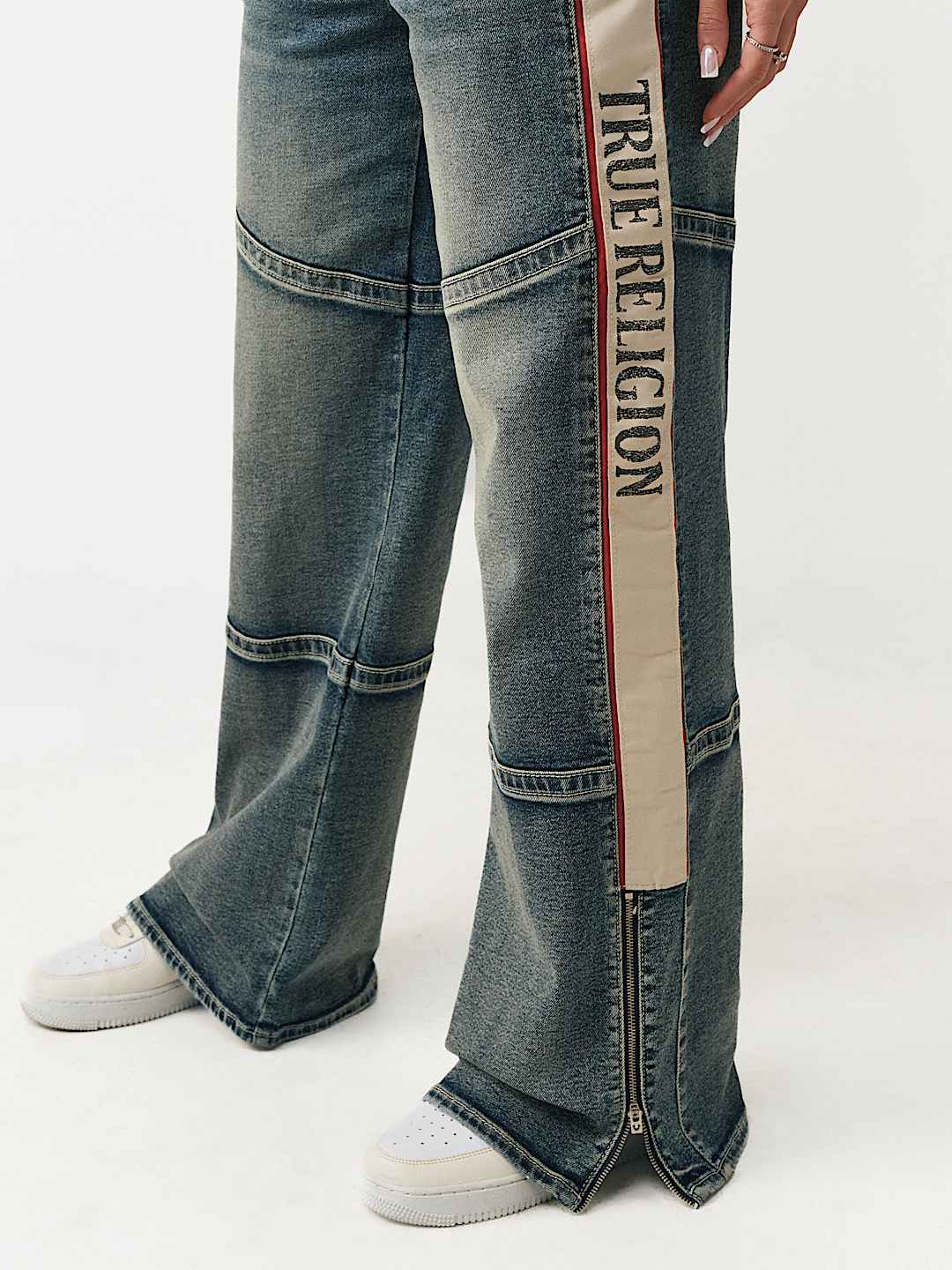 JEAN AMPLE MI-TAILLE PANNEAU CONTRASTE BOBBI, image 4