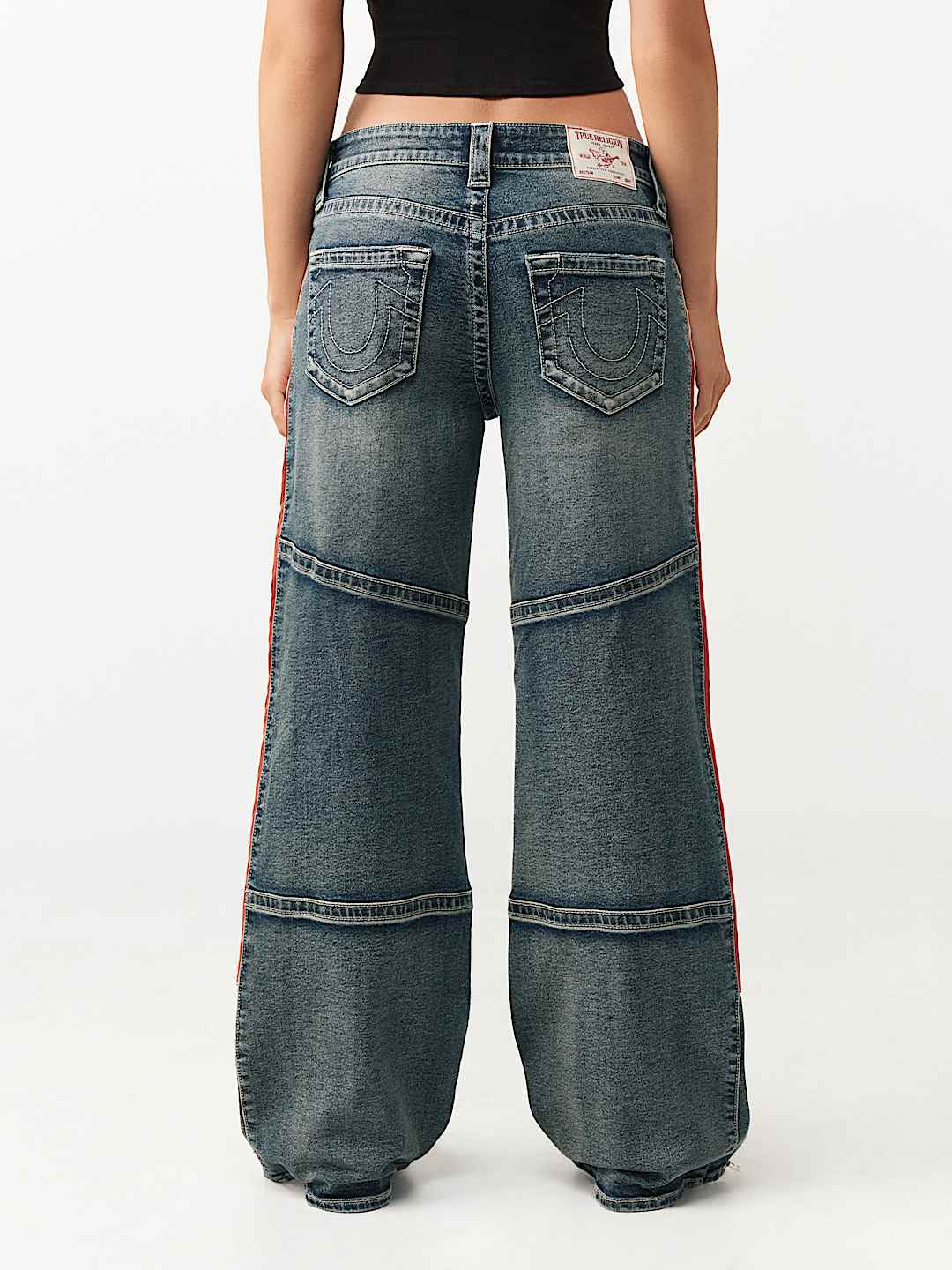 JEAN AMPLE MI-TAILLE PANNEAU CONTRASTE BOBBI, image 6