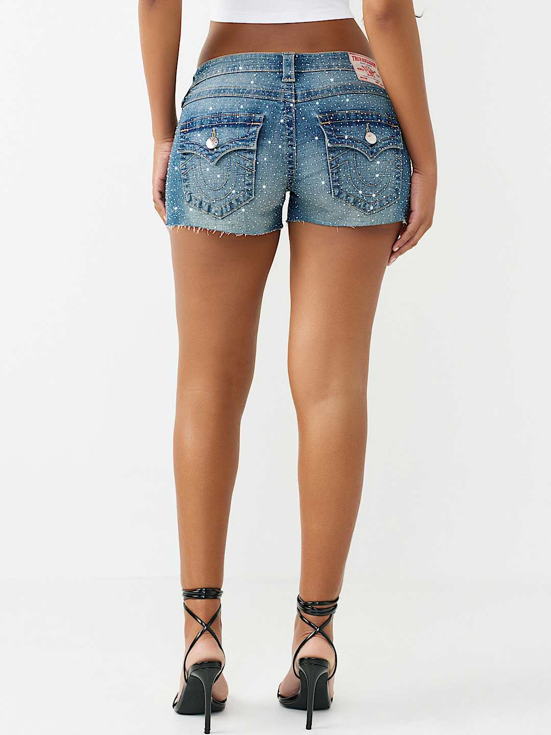 JOEY LOW RISE CRYSTAL FLAP CUT-OFF SHORT, image 6