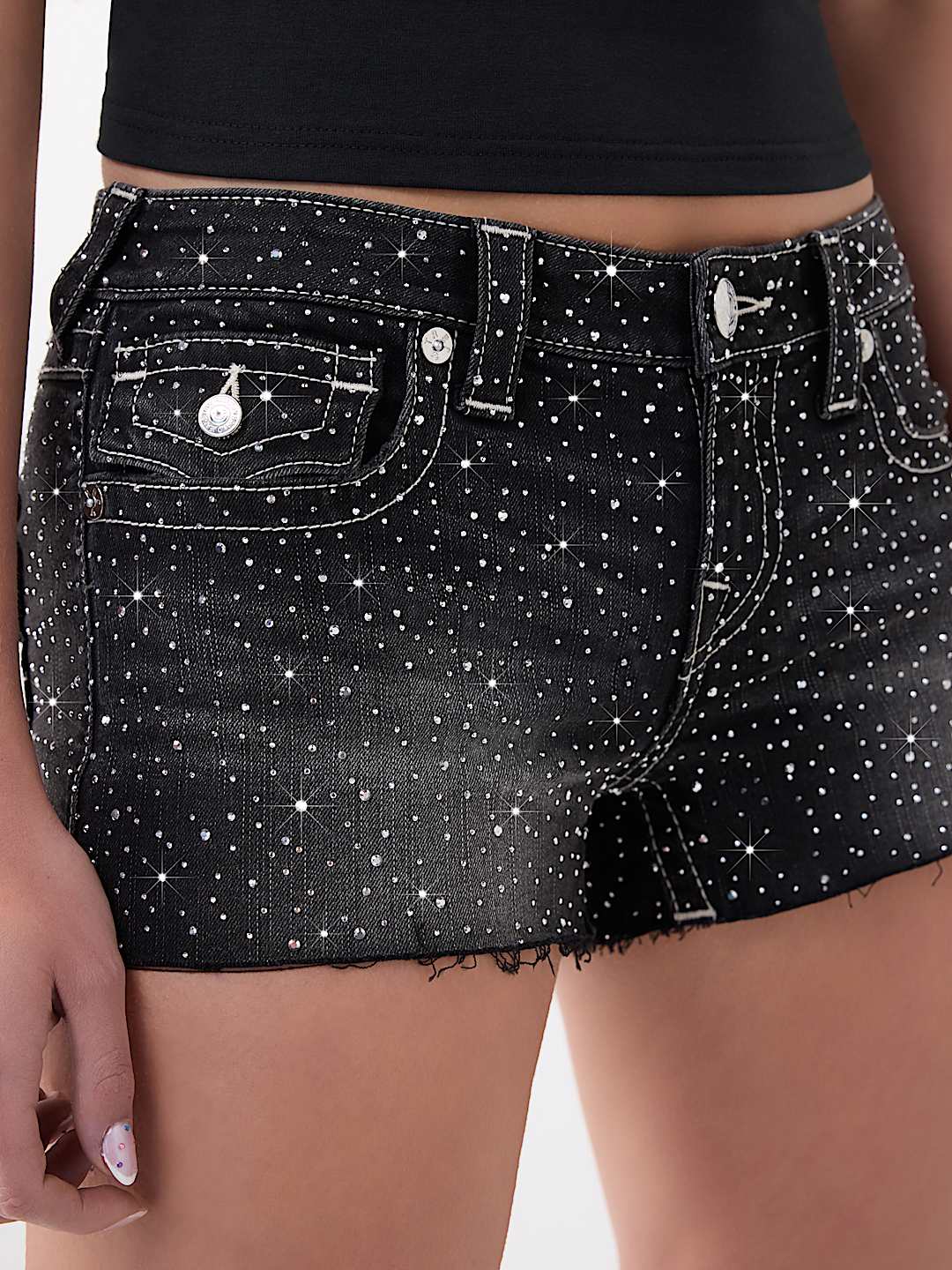 SHORT &Eacute;COURT&Eacute; TAILLE BASSE JOEY AVEC CRISTAUX, image 5