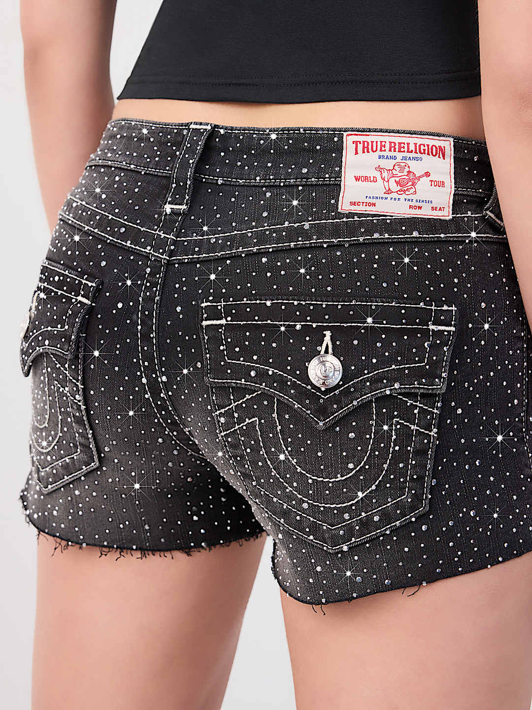SHORT &Eacute;COURT&Eacute; TAILLE BASSE JOEY AVEC CRISTAUX, image 1