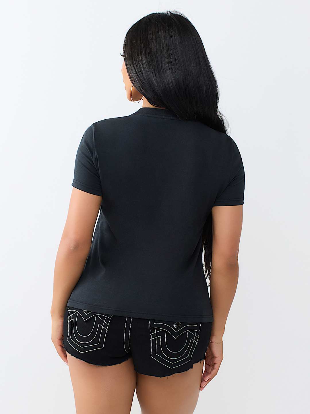 CRYSTAL HORSESHOE CREWNECK TEE