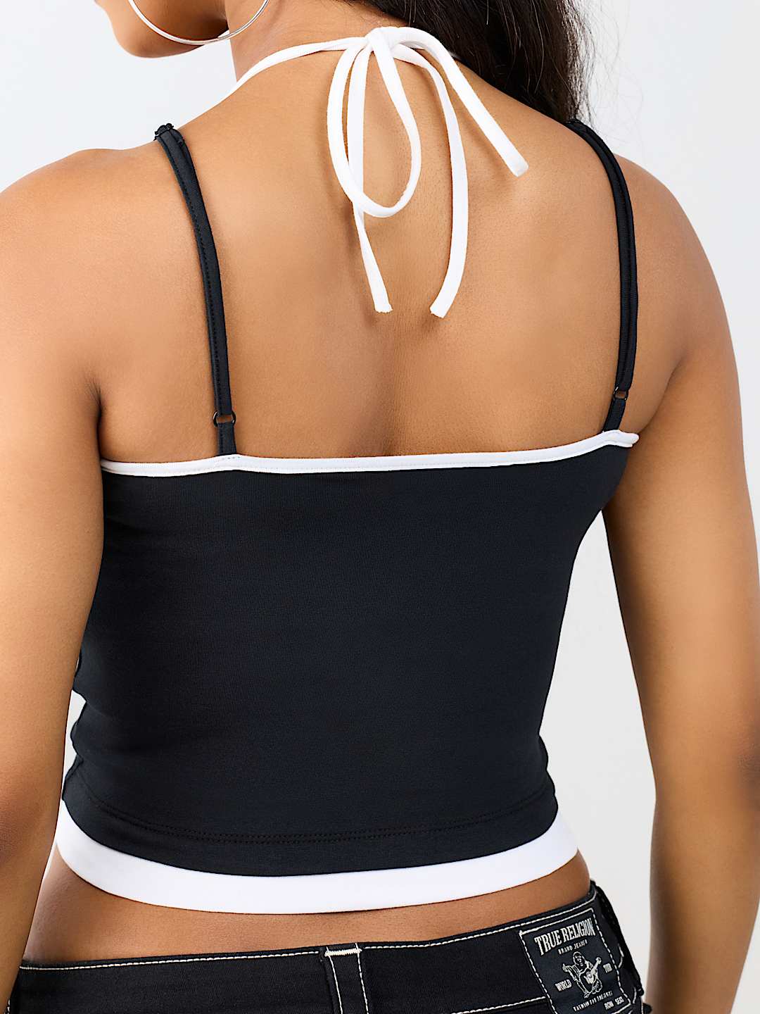 CRYSTAL HORSESHOE DOUBLE STRAP SLEEVELESS TOP