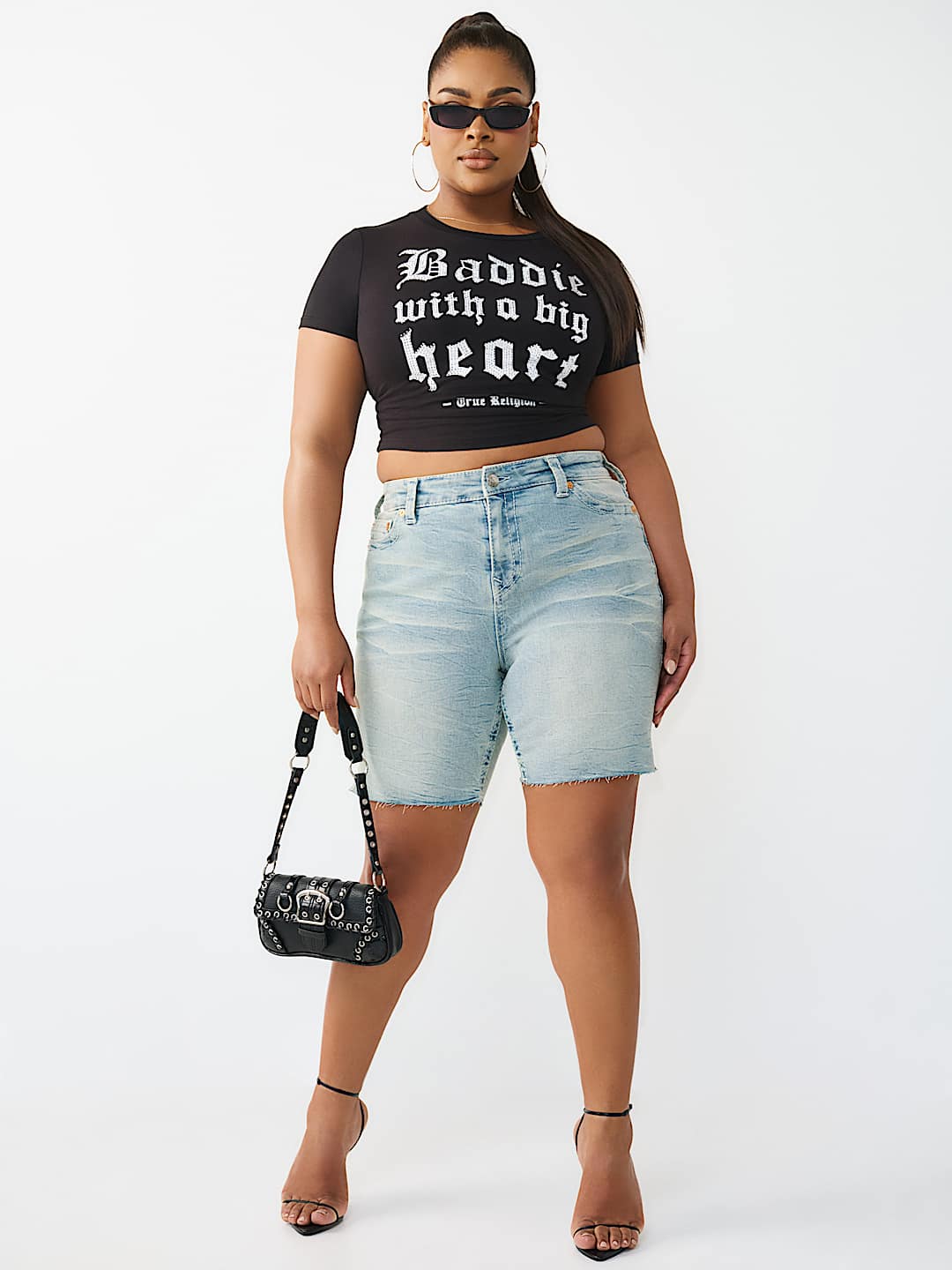 PLUS MIYA MID RISE BIG T BERMUDA SHORT